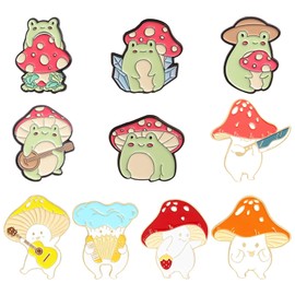 CHROMACRAFT 10pcs Mushroom Frog Brooches Cute Frog Brooches Cartoon Brooch Funny Brooch Decorative Brooch