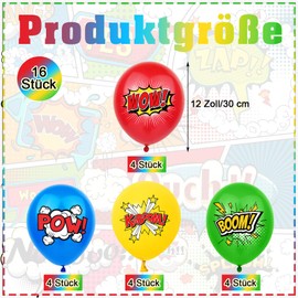 KOBOKO Pack of 16 Balloons Birthday Superhero Party Decoration