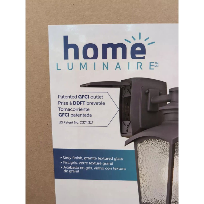 Home Luminaire 80694 Spence 1-Light Outdoor Wall Lantern Grey Finish