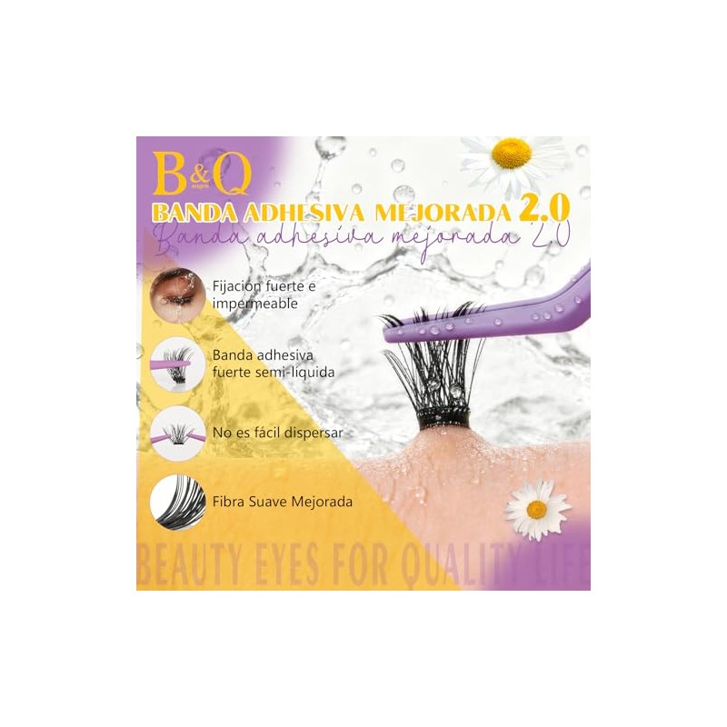 B&Q Pestañas Postizas, Pestañas Autoadhesivas, Reutilizables e Impermeables, Efecto Clásico,