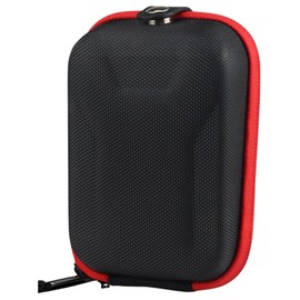 ateena Golf Rangefinder Case Laser Rangefinder Storage Carabiner Attached Magnetic Open/Close Hard Case (Black×Red, 12.5cm×9cm)
