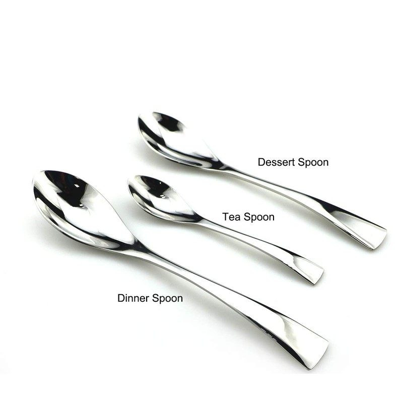 JASHII 18/10 Stainless Steel 20 Piece Mirror Polished Silver Flatware