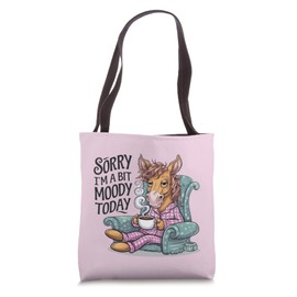 Moody Horse Late Sleeper Morning Coffee Morning Grooming Tote Bag