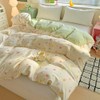 CinYana Queen 100% Cotton Reversible Duvet Cover Set Sage Green