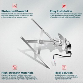 FINDAUTO Power Window Regulator Front Left Driver Side and Front Right Passenger Side fit for 1995-2004 for TOYOTA for TACOMA 741-799 Window Regulator and Motor Assembly With Motor