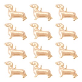 FASHEWELRY - 20 colgantes chapados en oro de 18 quilates para perro, de latón dorado, con anillo de salto, para pulseras, collares, joyería