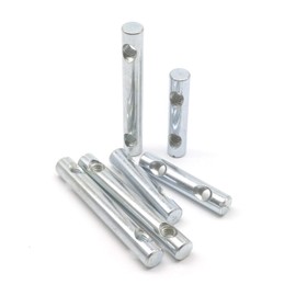 cSeao 6pcs Dual Holes M8 Barrel Nut Cross Dowels Slotted Nut for Furniture Beds Headboard Cribs, M8 x 60mm/ M8 x 90mm Barrel Nuts Kit