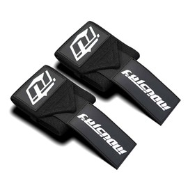 Industry Wrist Wraps - No Thumb Loop Lifting Straps - Wrist Straps For Men & Women. Gym, Crossfit, Power Lifting, Body Building, Weightlifting, Deadlift (Black/White, 16")