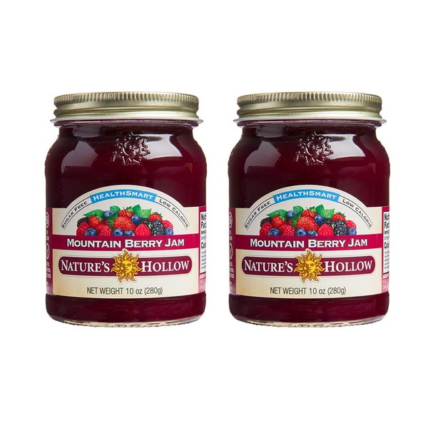 Nature's Hollow, Sugar-Free Mountain Berry Jam Preserves, 10 Ounces, Non