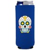 Sugar Skull Funny Slim Can Coolie (Royal Blue)