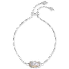 Kendra Scott Elaina Link Chain Bracelet for Women, Dainty Fashion Jewelry, Rhodium-Plated, Ivory Mother of Pearl