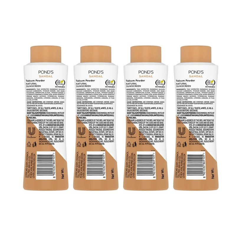 Pack of 4 - Pond's Sandal Talcum Powder -15g