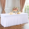 6 Packs White Spandex Table Clothes for 8 Foot Rectangle