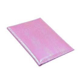 Holographic Metallic Passport Holder Waterproof Leather Passport Cover Card Case Travel Wallet for Kids Teens Adults, Pink, one size, Fashion