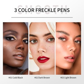 HOSAILY HOSAILY Freckle Pen, Natural Lifelike Freckle Stamp Pen Soft Dot Spot Pen, Waterproof Long Lasting Quick Dry Freckle Tint Pen for Natural Effortless Sunkissed Makeup-Light Brown