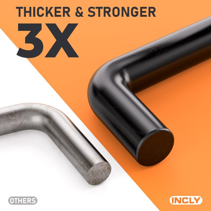 INCLY 176PCS Extra Thick Pegboard Hooks, 1/4" Heavy Duty Black