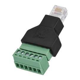 BONKZEBU 1Pcs Ethernet Coupler RJ12 Splitter, RJ12 6P6C Male to 6 Pin Screw Terminals Connector, Male to Screw Terminal Adapter Connector for Cable Audio Adapter