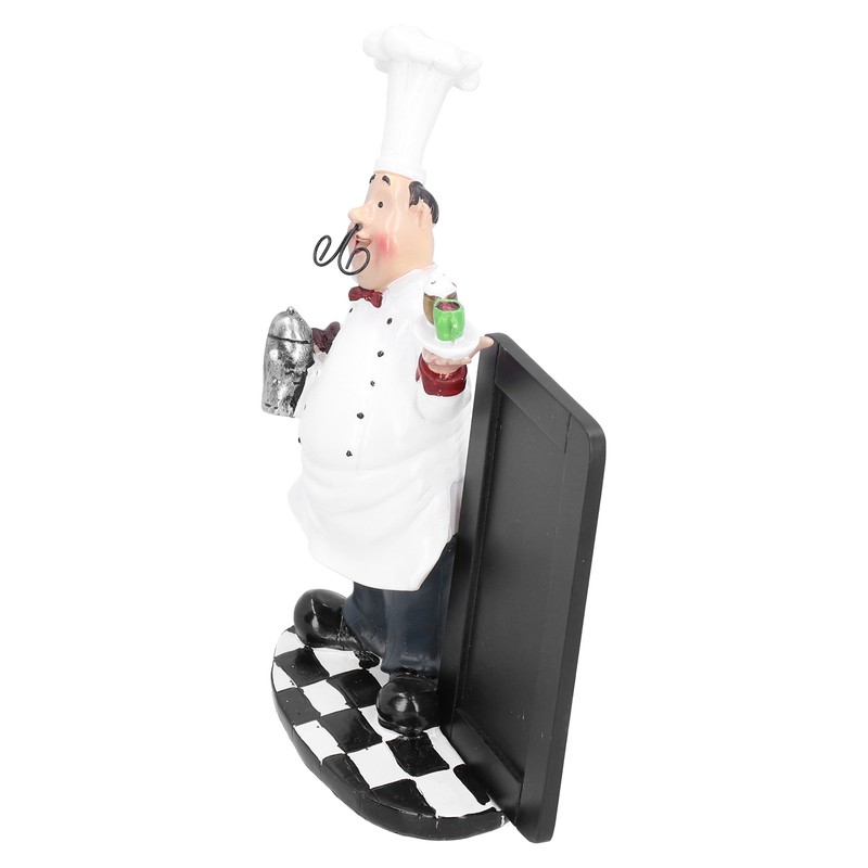 Resin Mustache Chef Figurine Fashion Small Ornaments Message Board Food