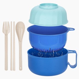 Ronanemon Large Ramen Bowl,40oz Ramen Noodle Bowls Microwavable, Ramen Cooker with strainer, Microwave Pasta Cooker, Gift for College Boys Girls Male Female Dorm Room Essentials Instant Lunch