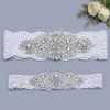 Conjunto Liguero De Encaje Elástico De Novia Con Cristal Per