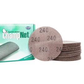 ChampNet Mesh 5 inch 6 inch Sanding Discs 35PCS Hook and Loop Sanding Discs, Dust-Free, Ideal for Metal, Wood, Composites, Stock Removal, and Fine Finishing (5in, 240 Grit)