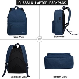 SUPACOOL Lightweight Casual Laptop Backpack with Laptop Compartment 15.6 Inch for Men and Women, blue