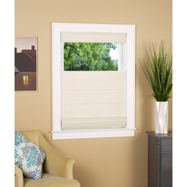 North Country Window Wear Cordless Thermal Backed Top Down Bottom Up Roman Shade 32" W x 64" L - Color: Linen
