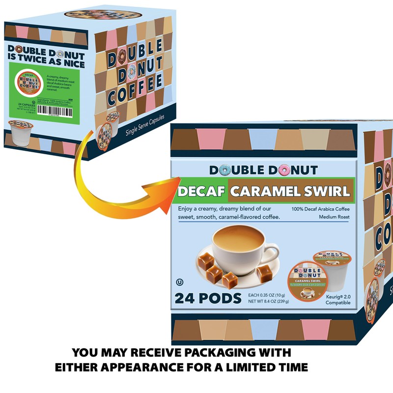 Caramel Swirl Medium Roast Decaf Flavored Coffee Pods for Keurig