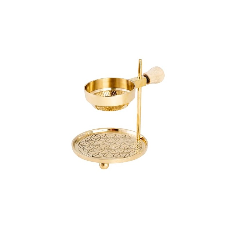 NKlaus 15866 Tea Light Incense Burner Gold Flower of Life
