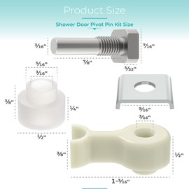 Shuisen Shower Door Repair Kit with Pivot Bushing for Framed/Swing Shower Doors, Glass Door Pivot Hinge Pin Kit, Shower Door Replacement Parts