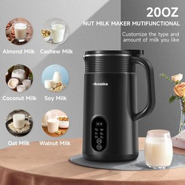 Nut Milk Maker, 20 oz(600ml) Homemade Almond, Soy, Oat, Plant-Based Milk and Non-Dairy Beverages, Almond Milk Maker with Delay Start/Boil Water/Keep Warm, Soy Milk Maker with Nut Milk Bag oatmilk machine