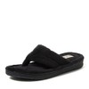 Dearfoams Women's Melanie Terry Thong Slipper, Black, 9-10