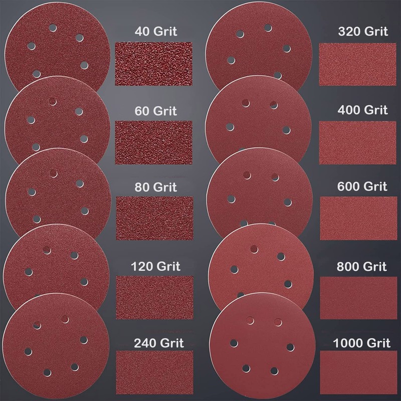 LESNIC 400 Grits 100pcs Sanding Discs, 125mm / 5 inch