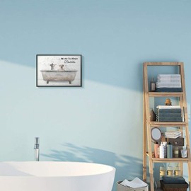 Stupell Industries Never Too Many Bubbles Quote Family Pet Dog Bath, Designed by Lori Deiter Wall Art, 11 x 14, Black Framed