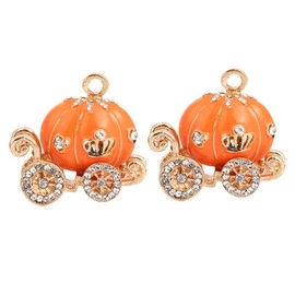 TEHAUX 2pcs Cartoon Pumpkin Car Shaped Key Chain Accessories for Handbag Decoration Creative Key Holder Pendant and Lightweight Random and Bag Ornaments