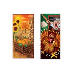Valueballoon Party & Gifts Set Of 2 Fall & Thanksgiving Plastic Door Covers Birthday Party Decorations Supplies Sunflower Pumpkin Turkey