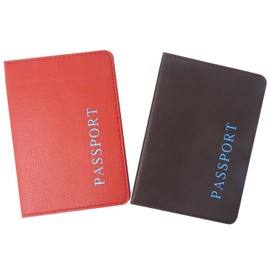 Honbay 2PCS Artificial Leather Passport Holder Cover Passport Case for Men and Women
