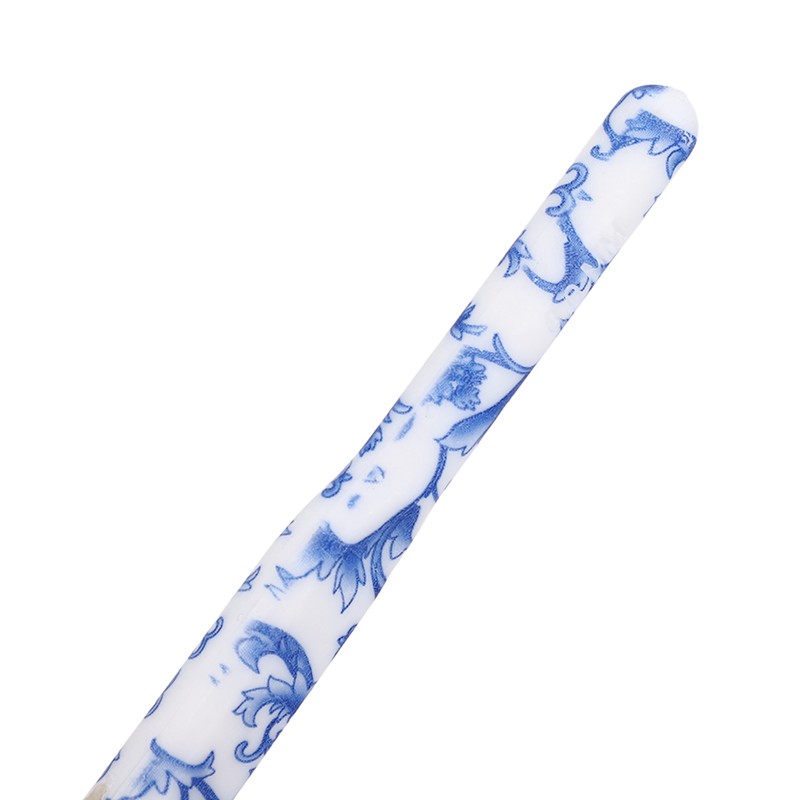 8pcs Crochet Hook Set Blue White Porcelain Printing Hand Polished