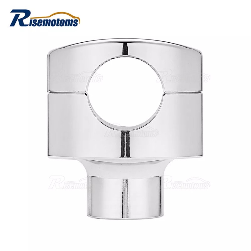 risemotom8 Chrome 2" Riser 1.25'' Handlebar Clamp For Harley Softail