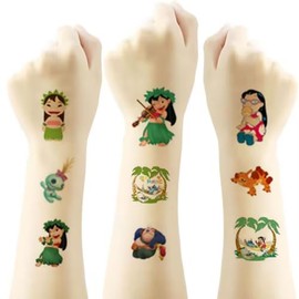 4 Sheets Stitch Temporary Tattoos for Kids, Video Game Birthday Party Supplies Video Game Party Favors for Boys Girls Kids Birthday Decorations Tattoos Stickers Party Game Gifts