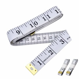 Tape Measure - (2 Pack) 60 Inch 150 cm Soft Fabric White Measuring Tape for Tailors Dressmakers and Sewing - Metric Waist and Body Measurements - Reusable Ziplock Bag Convenient Storage