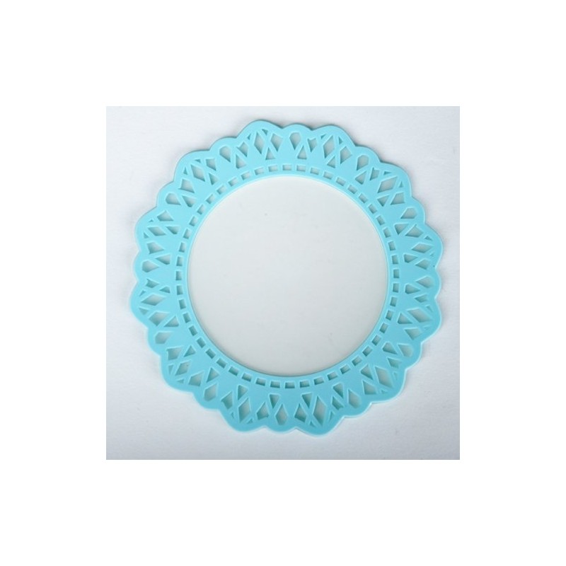 Antique Lace Wind Vinyl Coasters Clear x Blue Diameter 100 mm
