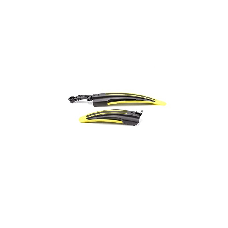 vhbw Bicycle Mudguard Set Black/Yellow Compatible with 24 Inch and