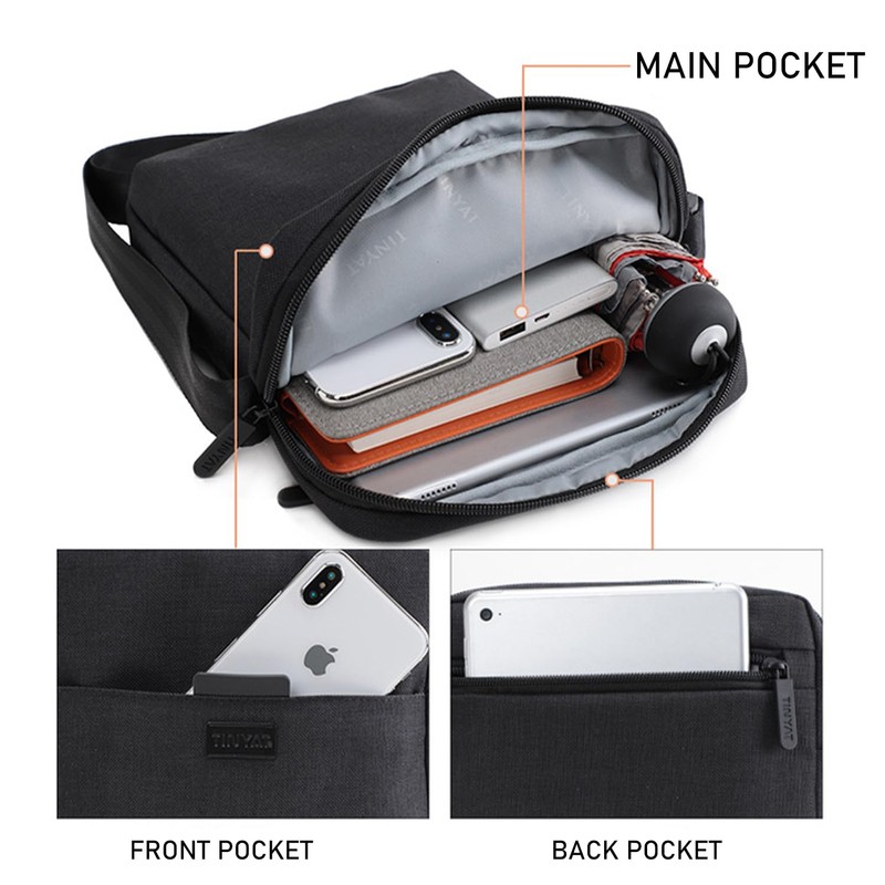 GVSAVY 1 Man's One Shoulder Satchel, Adjustable Shoulder Strap, Multi