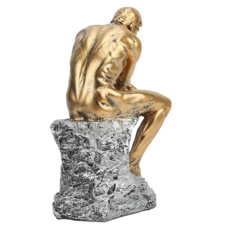 Thinker Statue Retro Style Energetic Lines Stable Nonslip Durable Resin