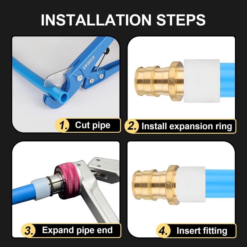 10PCS Foskan PEX-A Expansion Fittings,1"PEX A x3/4"Female Sweat Adapter