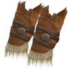 HiiFeuer Medieval Suede Arm Wraps, Renaissance Artificial Fur Bracers, Viking