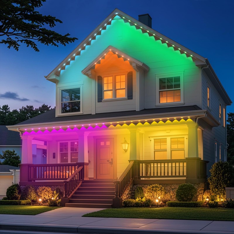 TOHETO Permanent Outdoor Lights Pro, 150ft with 108 RGB LED