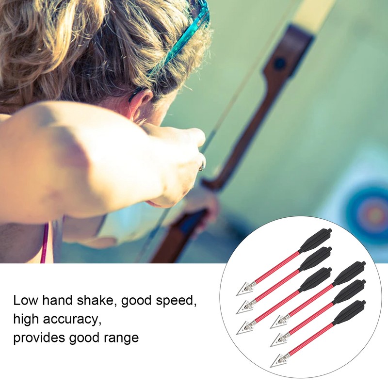 6Pcs Crossbow Arrows Double Screw Fixing Aluminum Alloy Shooting Bow