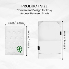 FINGER TEN Golf Scorecard Holder Yardage Cover Leather with Free 2 Free Golf Pencils PU Leather Set Pack, Deluxe Color Blue Black Brown Gift (Four Leaf Clover - White)